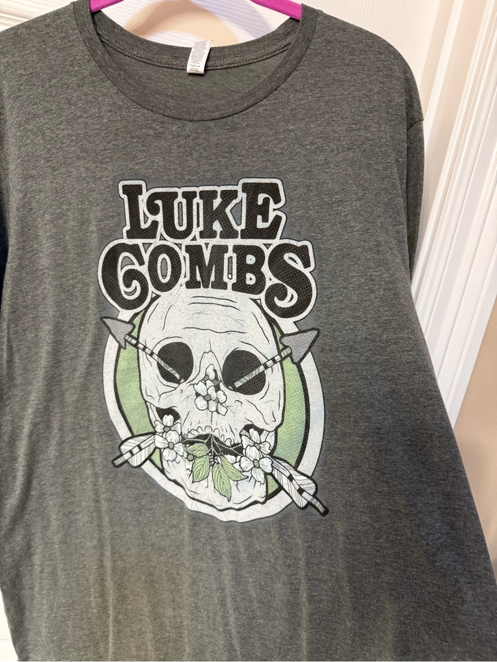 Bella Canvas Dark Gray Luke Combs Skull Graphic Tee